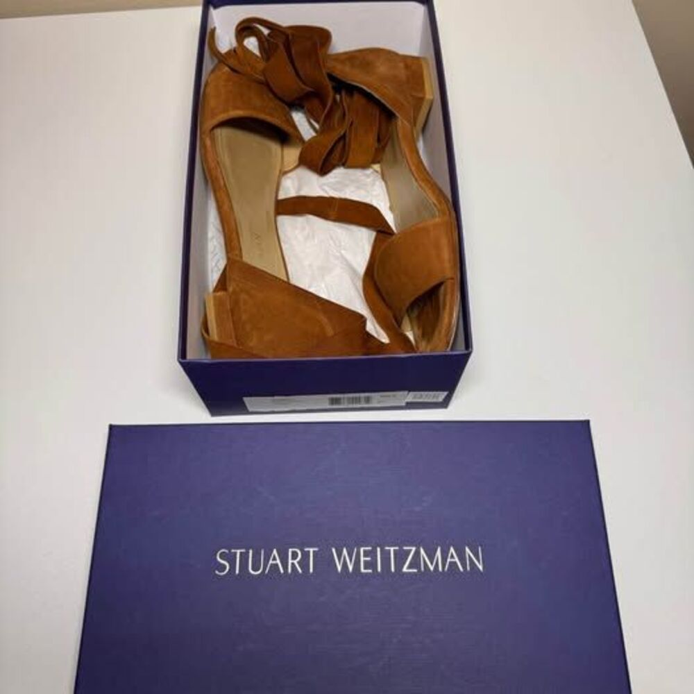 Stuart Weitzman Corbata Suede Sandals, Size 9
